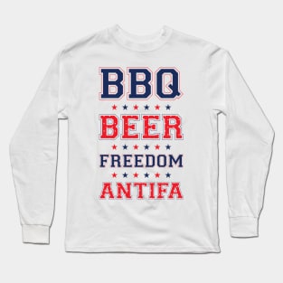 BBQ BEER FREEDOM ANTIFA Long Sleeve T-Shirt